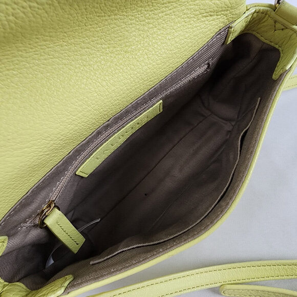 Talbots Neon Yellow Leather Crossbody Purse - Picture 9 of 13